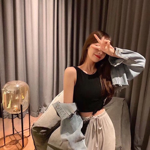 Áo thun ba lỗ croptop - Dáng lủng chuyên tập Gym, tập Yoga aerobic