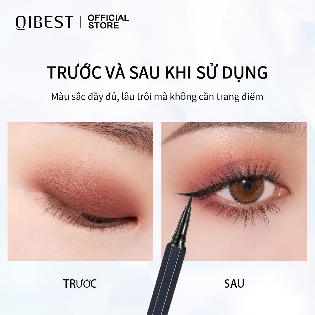 Set Mỹ Phẩm Trang Điểm Mắt QIBEST 68.5g Gồm Kẻ Mắt+Kẻ Mày Dạng Lỏng+Mascara+Mút Trang Điểm Tiện Dụng