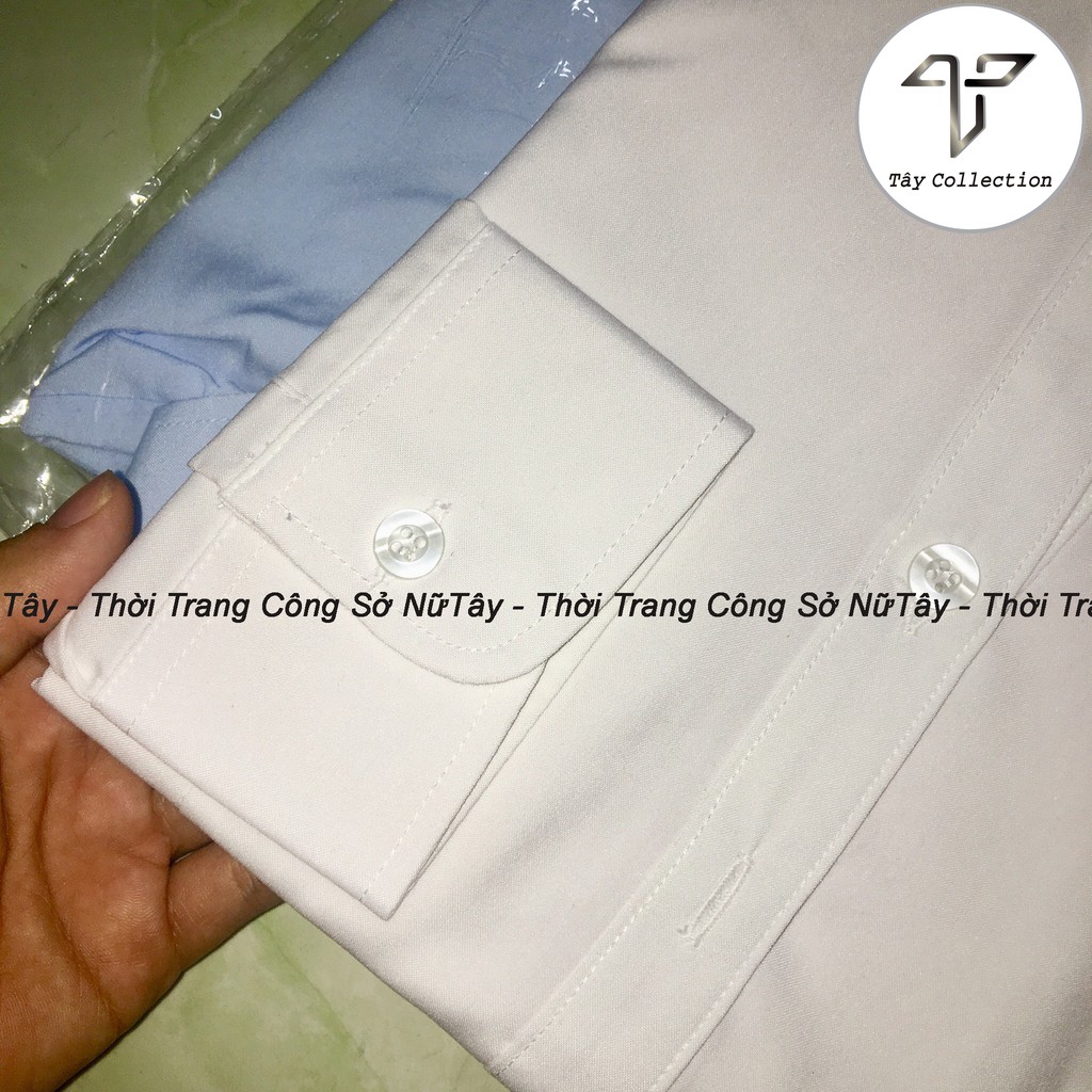 Áo Sơ mi trắng công sở nữ, sơ mi cổ đức Tây Collection vải Cottong nhập khẩu dáng ôm form nhỏ | BigBuy360 - bigbuy360.vn