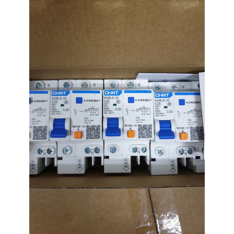 Áp tô mát chống giật chint NXBLE 1P, 2P 25A , 32A, 40A, 63A