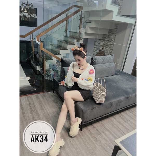 Bigsize Áo khoác len đính hoa AK34