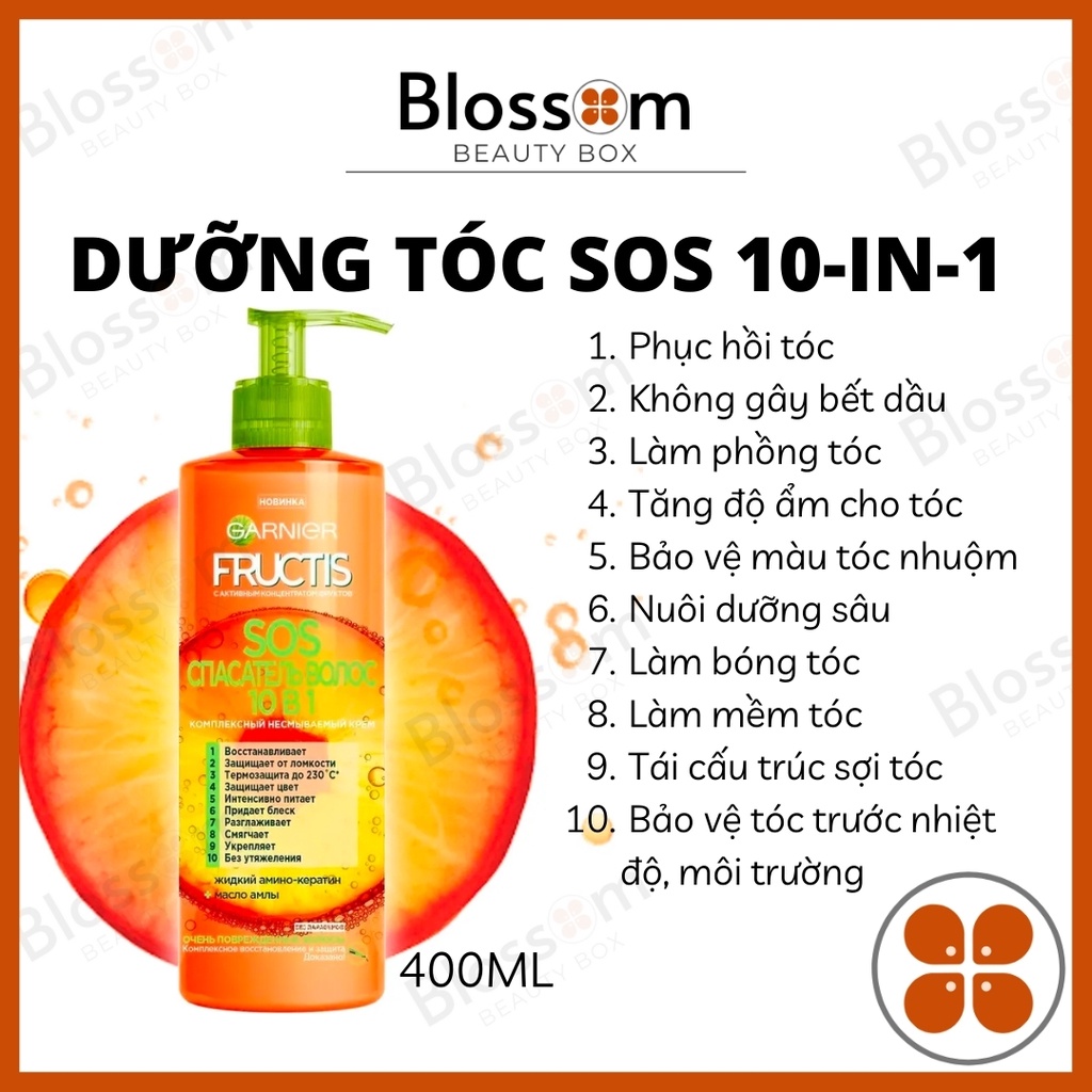 Kem dầu dưỡng tóc phục hồi SOS Hair Saver 10in1 GARNIER 400 ml