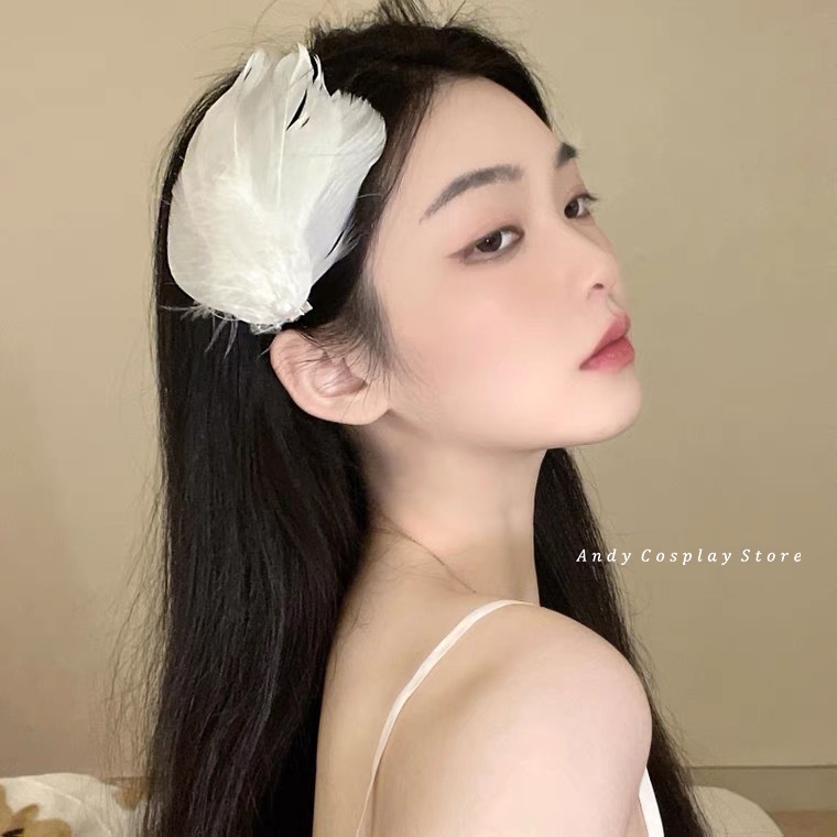 [CÓ SẴN] Cài tóc lông vũ bản to