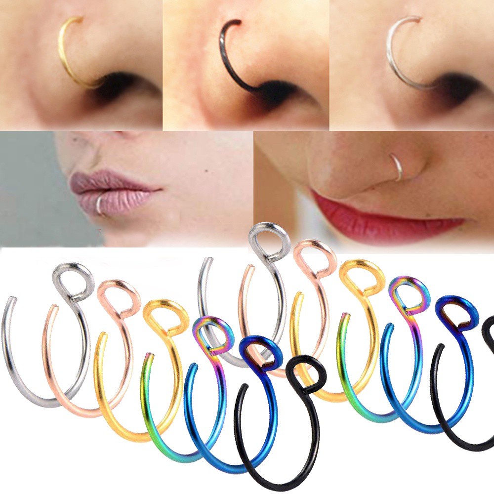 1 Khuyên Mũi Bằng Thép Không Gỉ Nhiều Màu Sắc Thời Trang Dành Cho Nữ