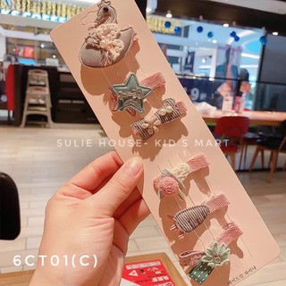 Set 6 kẹp tóc style Hàn Quốc cho bé