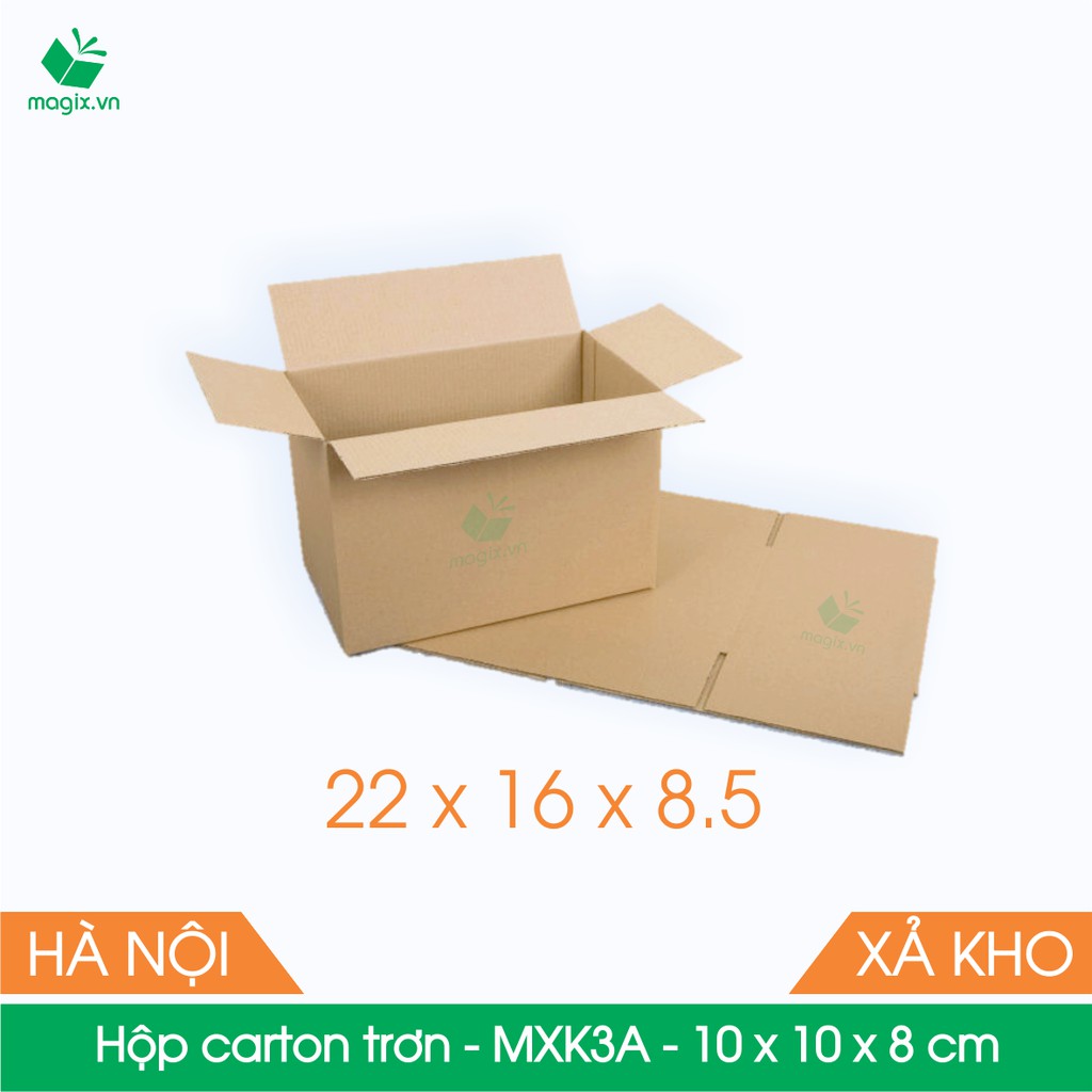 MXK3A - 22x16x8.5 cm - 20 Thùng hộp carton trơn đóng hàng