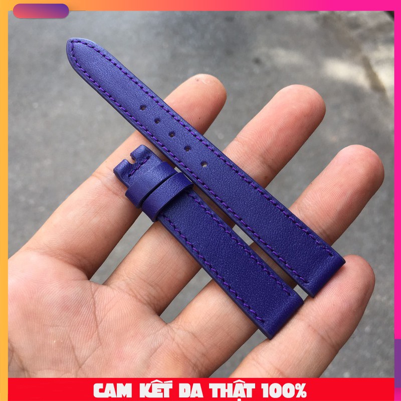 Dây Đồng Hồ Da Bò Handmade Xanh Coban Cho Nữ Đủ Size [DOHA]