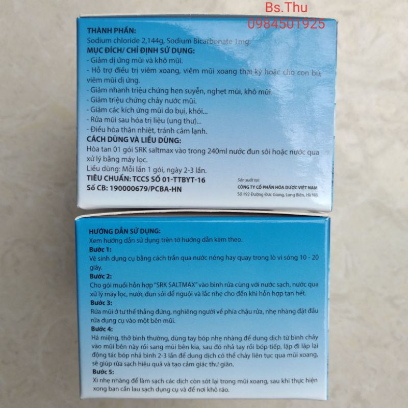 Hộp 30 gói Muối Rửa Mũi SRK Saltmax