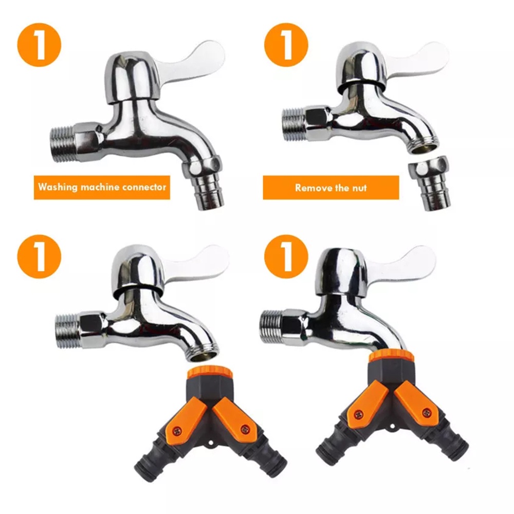 Đầu nối ống nước 2 đầu EKEZ kích thước 8.5*9.0cm giảm tốc 1/2&quot; 3/4&quot; chất liệu ABS và PP cho sân vườn tưới tiêu