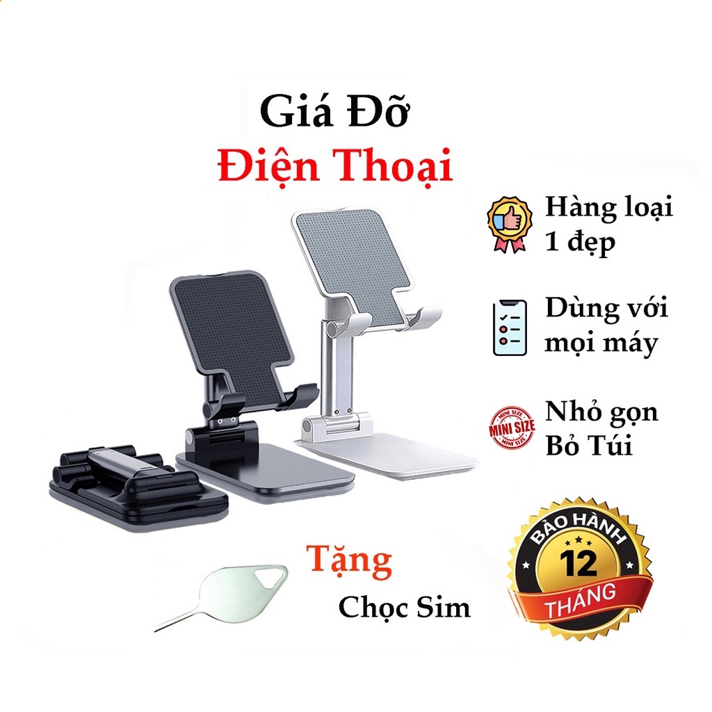 Giá Đỡ Điện Thoại Gấp Gọn Để Bàn, Kệ Đỡ Điện Thoại - Dùng Để Livestream - Xem Film Ổn Định - Học Online Cực Tốt