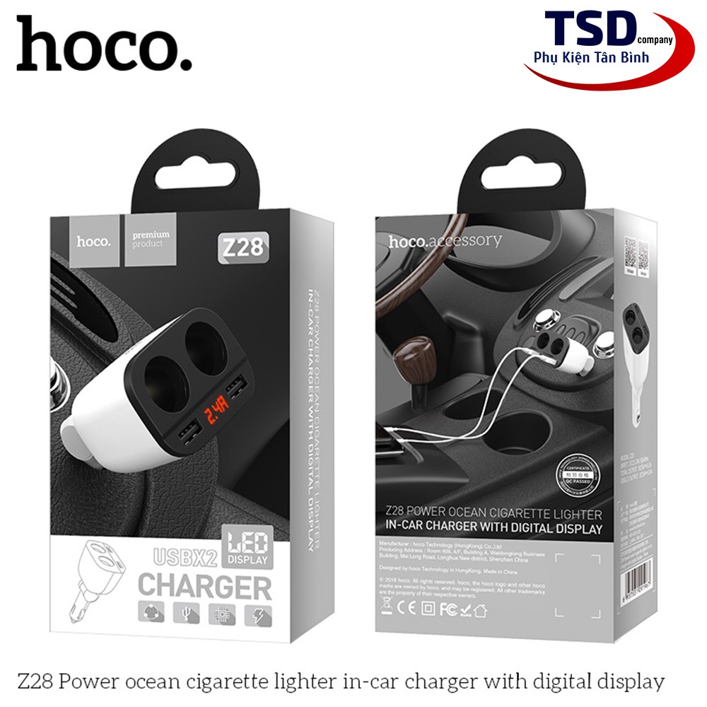 Tẩu Sạc Ô tô Đa Năng Chia Tẩu Hoco Z28 Chính Hãng | BigBuy360 - bigbuy360.vn