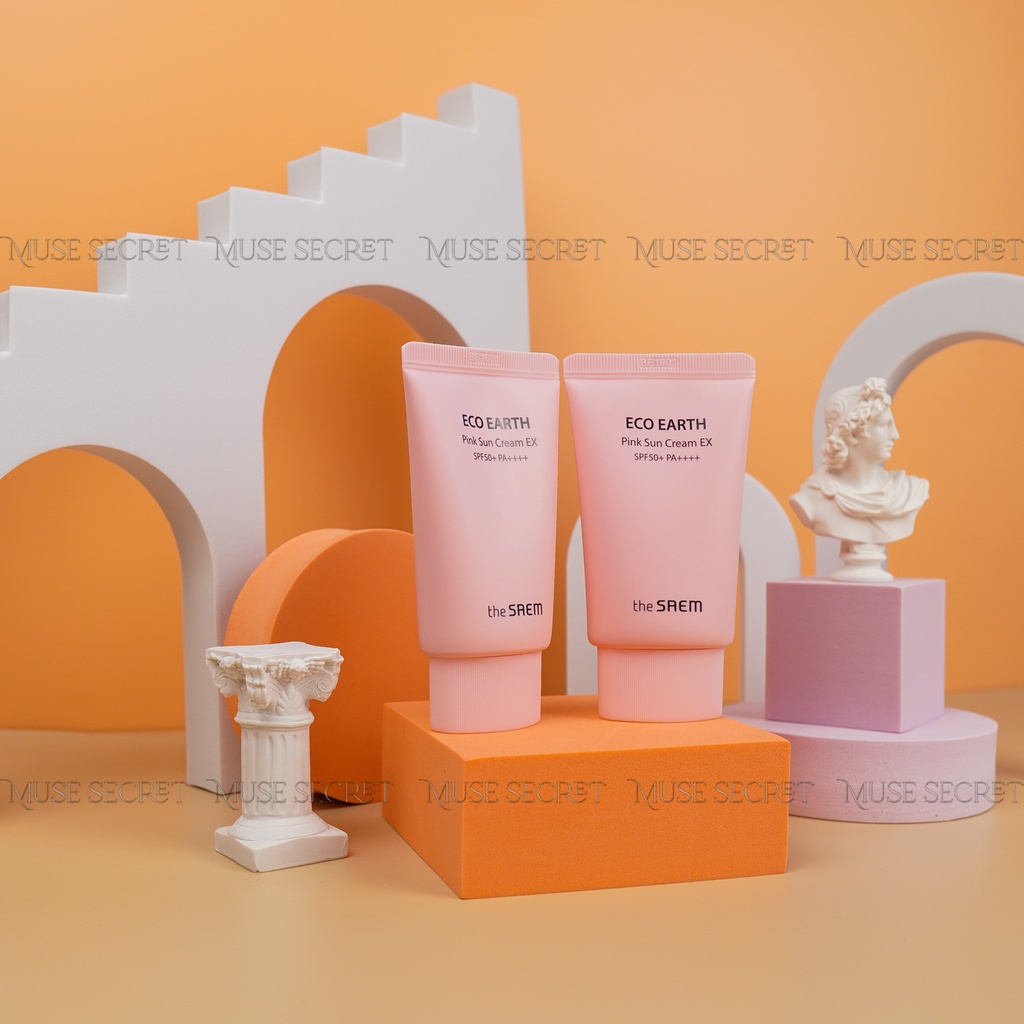 [Quà Tặng Khẩu Trang] Kem Chống Nắng The Saem - Eco Earth Pink Sun Cream SPF50+ PA++++ 50g [Mẫu mới] | BigBuy360 - bigbuy360.vn