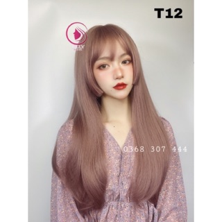 Tóc Giả Nữ Trùm Đầu Dài Cúp Nhẹ Màu Hồng - Tóc Giả Sợi Tơ Siêu Cấp Màu Mới