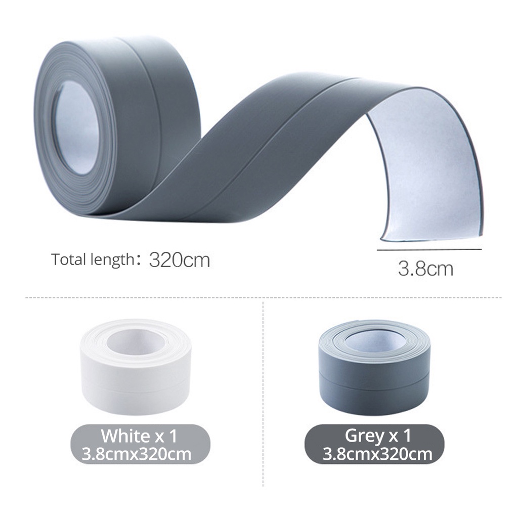 Băng keo PVC FONKEN dán viền bồn rửa nhà bếp/ phòng tắm chống ẩm mốc/ thấm nước