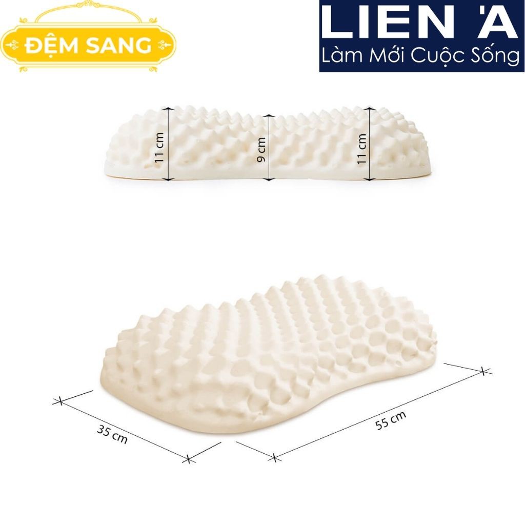 Gối cao su CONVOLUTED PEANUT - Cao Su thiên nhiên 100%  Cao Cấp Liên Á - Sự kết hợp hài hòa cho giấc ngủ êm sâu.