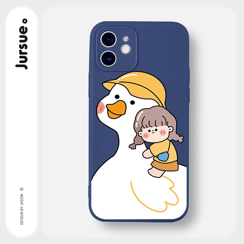 Ốp lưng JURSUE chống bẩn hoạt hình dễ thương đẹp cho iPhone 13 12 11 Pro Max SE 2020 X XR XS ip 8 7 6 6S Plus kute Y263