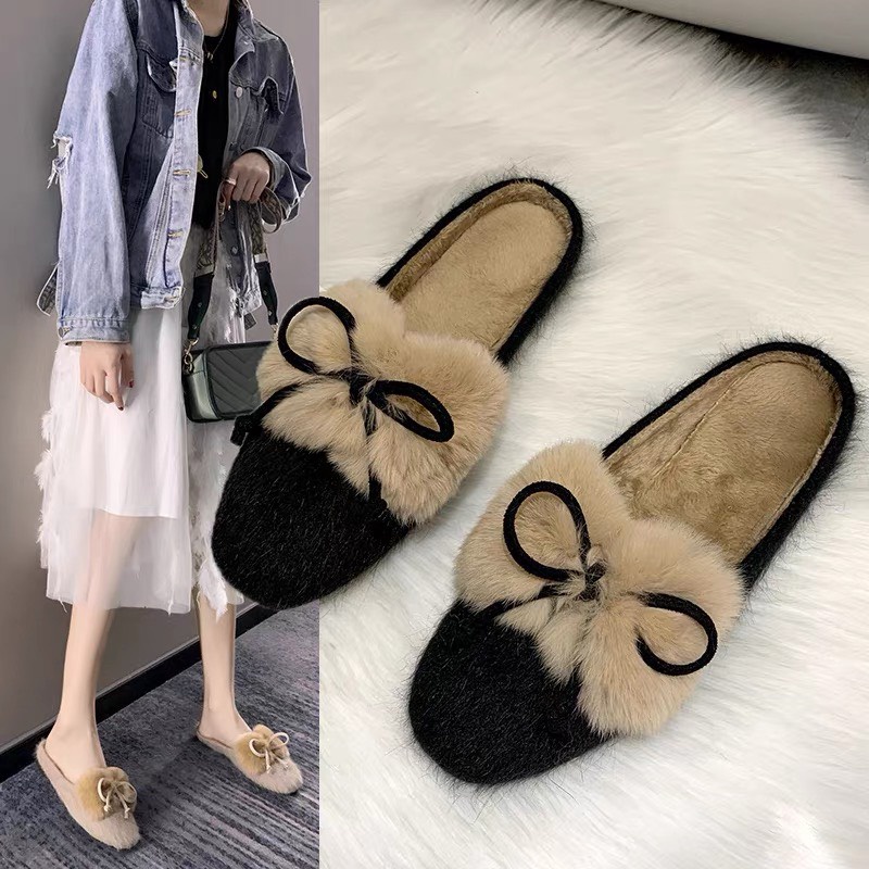 G11354 Dép sục nữ lót lông mang mùa đông hàng nhập