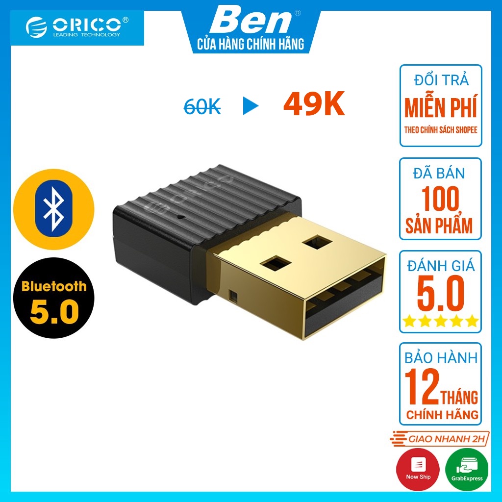 Usb Bluetooth ORICO 5.0 BTA-508 phát cho pc máy tính bàn, loa, bàn phím chuột | BigBuy360 - bigbuy360.vn