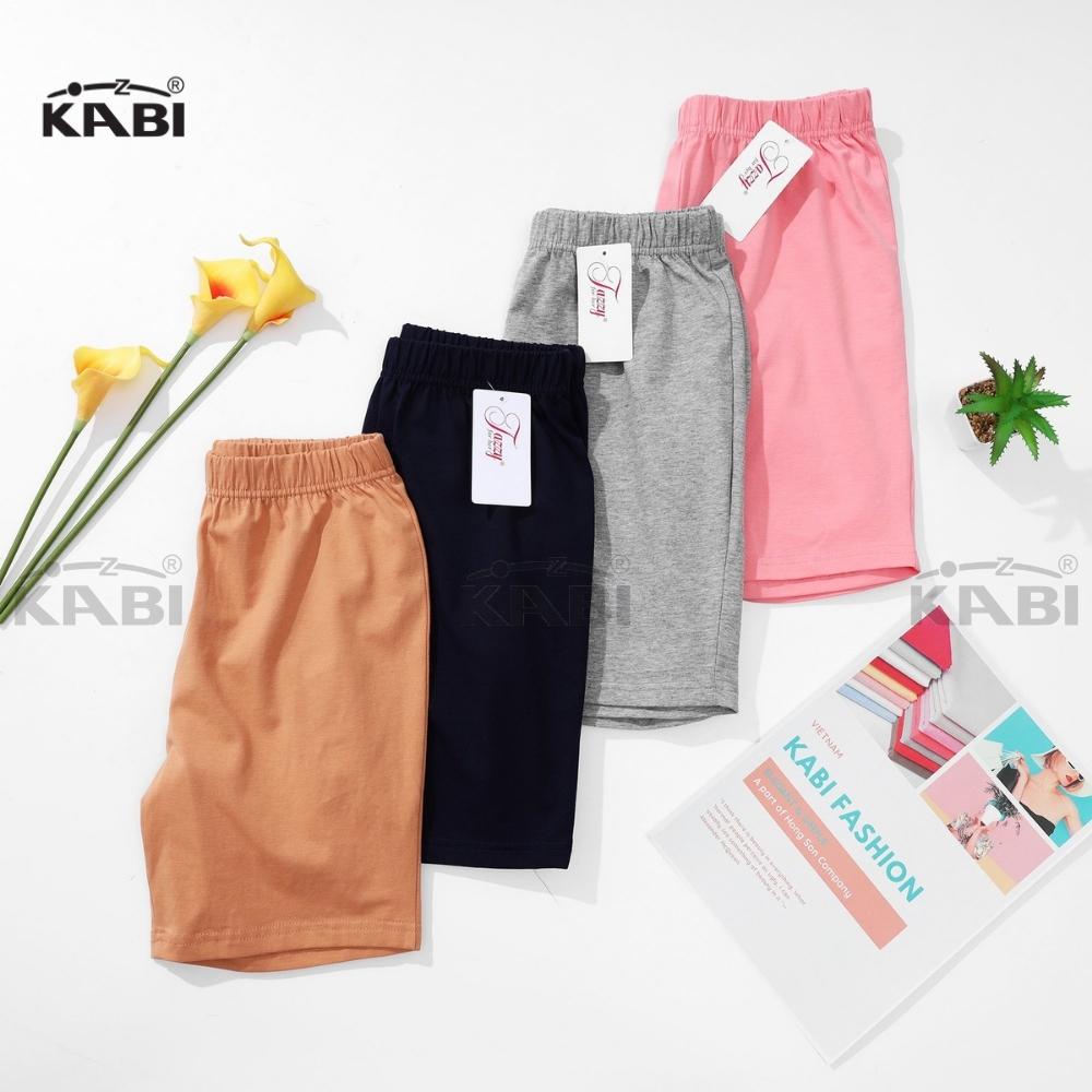 Quần đùi nữ KABI quần short legging ngắn dáng ôm thun cotton bốn chiều màu trơn hồng xám xanh đen