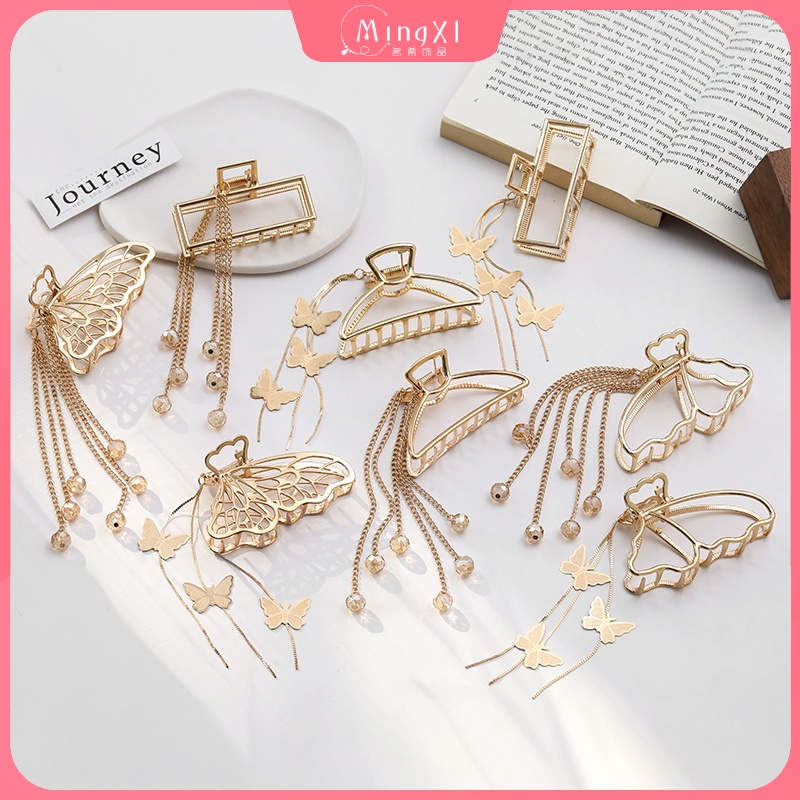 Kẹp tóc tùy chọn kiểu dáng bằng kim loại phối tua rua thời trang dành cho nữ