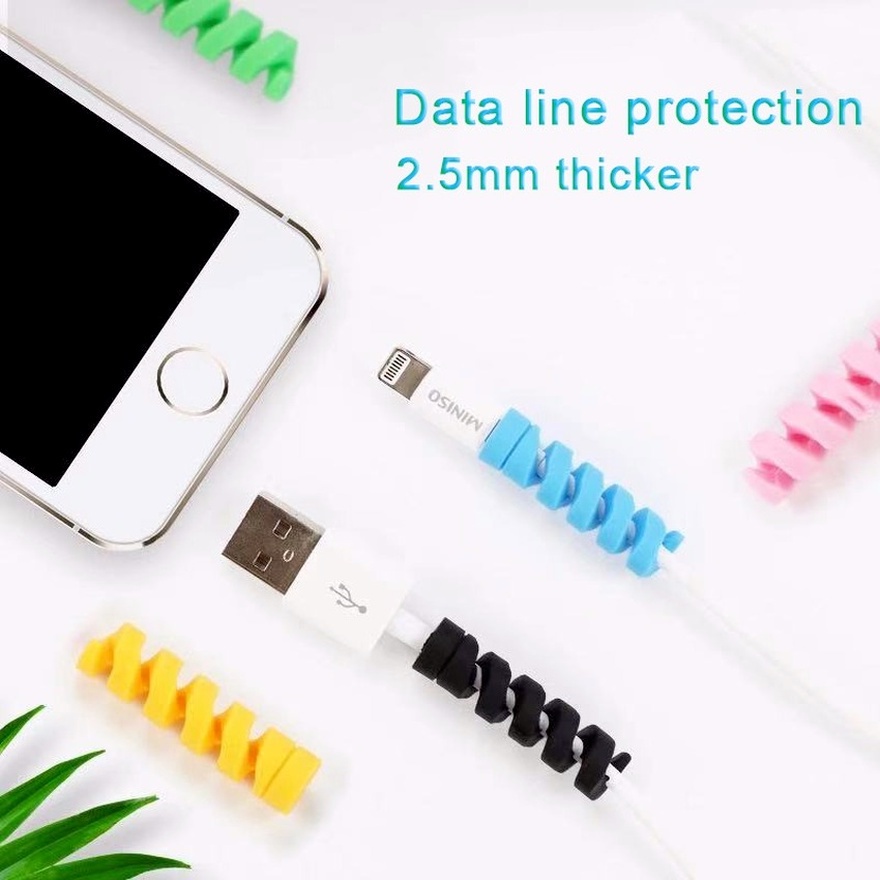 Dụng Cụ Quấn Bảo Vệ Dây Cáp Bằng Silicone Nhiều Màu