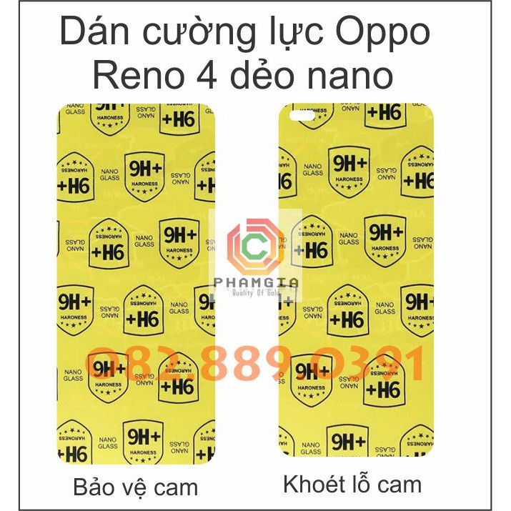 Kính cường lực Oppo Reno 4 nano dẻo siêu đẹp, siêu bền