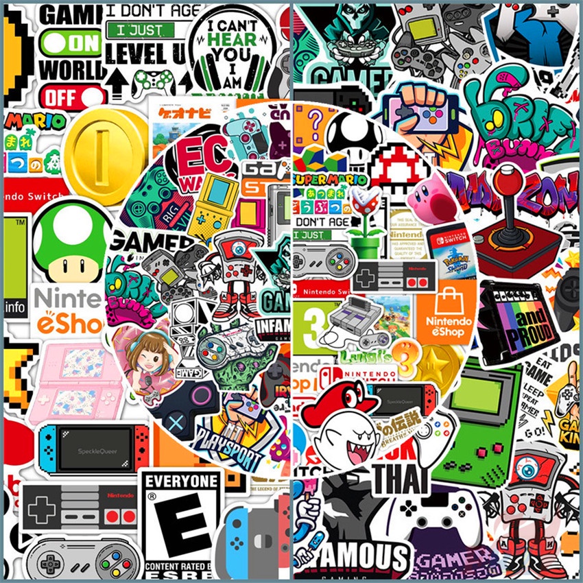 Bộ 100 Cái/Bộ ❉ Sticker Dán Trang Trí Máy Chơi Game Nintendo Switch ❉ Miếng Dán Trang Trí Thời Trang Chống Thấm Nước