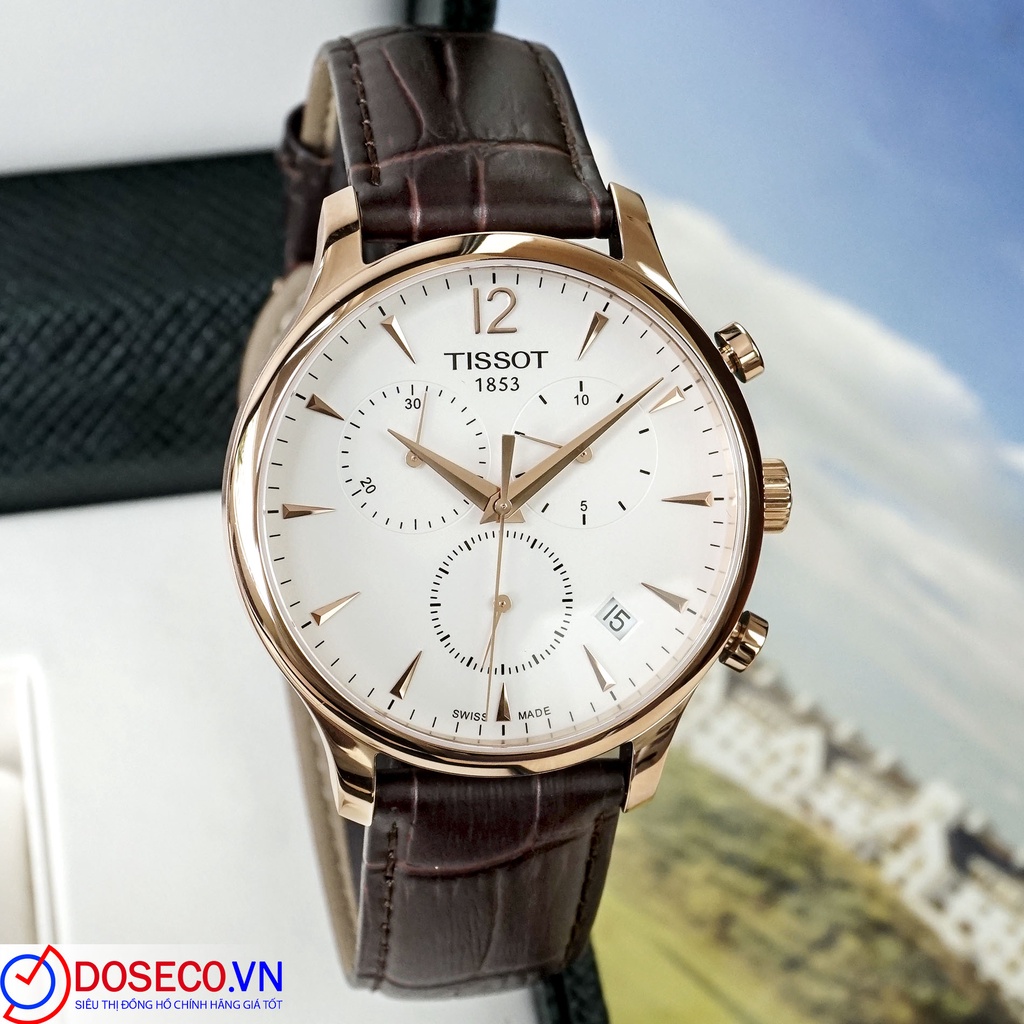 Đồng Hồ Nam Tissot Chronograph Chính Hãng T063.617.36.037.00 Dây Da Cao Cấp Kính Sapphire Chống Nước TS14