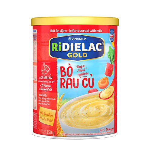Bột ăn dặm Vinamilk RiDielac Gold hộp thiếc 350g các loại