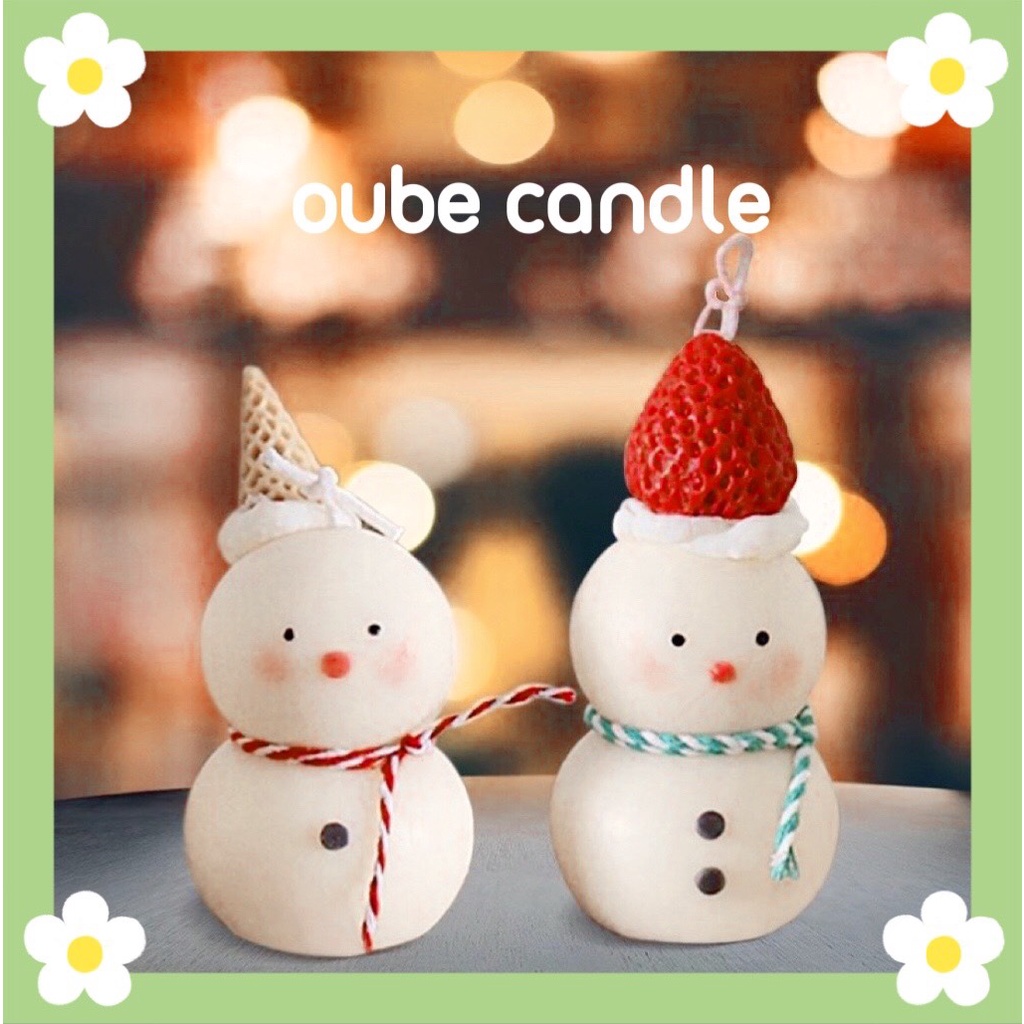 Nến Thơm Tinh Dầu Cao Cấp Thư Giãn Không Khói Hình Người Tuyết Làm Quà Tặng Trang Trí | Oube Candle NT69