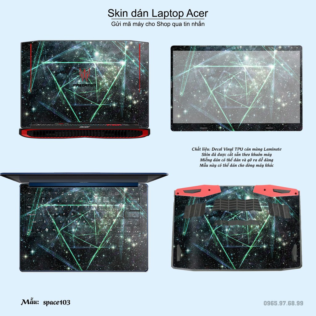 Skin dán Laptop Acer in hình không gian nhiều mẫu 18 (inbox mã máy cho Shop)