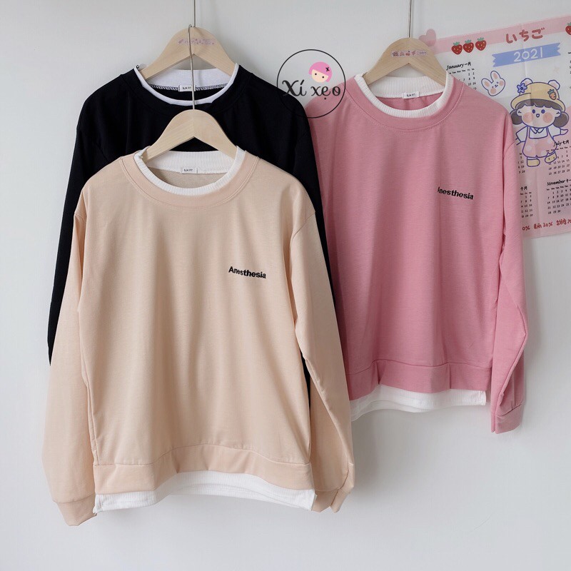 Áo phông dài tay sweater form rộng 3 màu