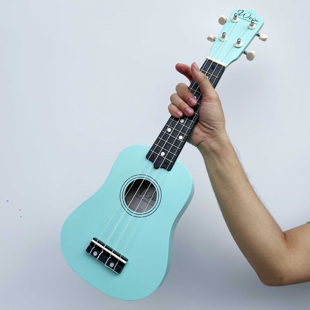 [GIAO NHANH 2H] Đàn Ukulele Gỗ Xanh Mint WOIM Soprano Size 21inch 53cm (Mua 1 Tặng 5)