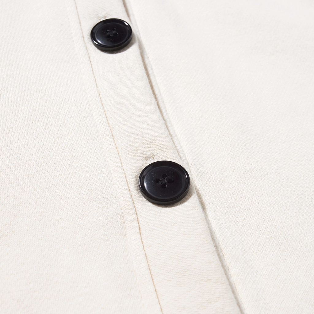 Áo khoác Cardigan nỉ Octagon Good vibes - Màu kem