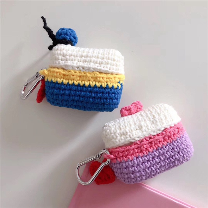 3D Donald Duck Daisy Knitted Airpods case Cute Apple AirPods Pro 1/2/3 Cover Anti Crack wireless bluetooth Earphone Case