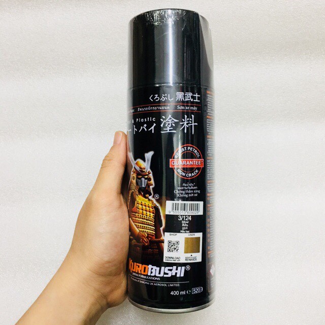 Sơn xịt Samurai - 3/ 124 MÀU BẠC 400ML