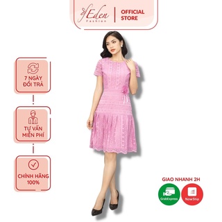 Đầm ren nữ dự tiệc có lót thun thiết kế thời trang Eden dáng chữ a đuôi cá tặng kèm phụ kiện - D458
