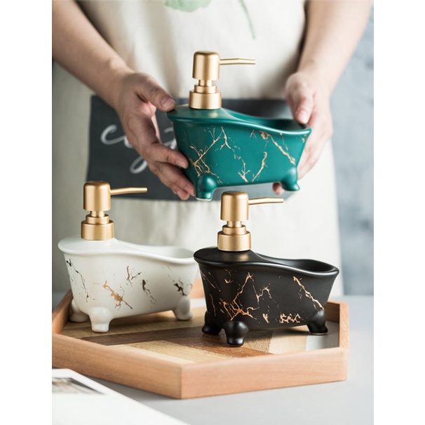 Bình đựng xà bông rửa tay sữa tắm dầu gội gốm sứ 350ml ZIXIN ZANE25