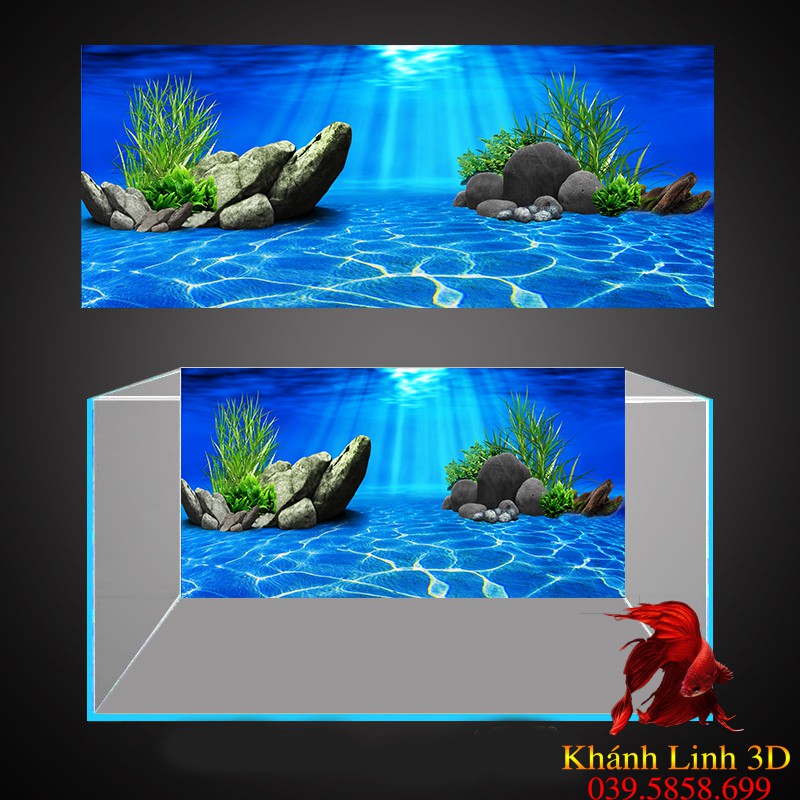 Tranh dán 3D bể cá cảnh,tặng dụng cụ dán, tranh siêu nét đẹp