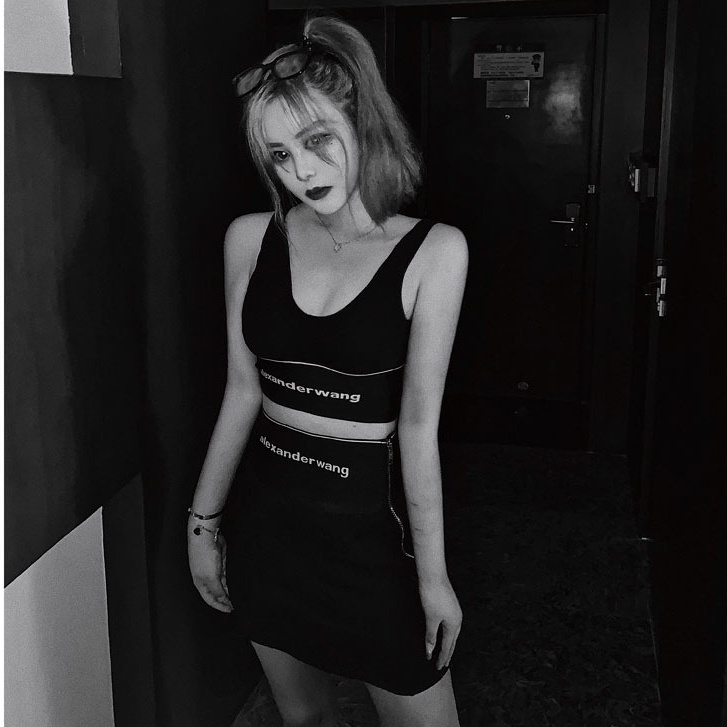 Chân Váy Mini Co Giãn In Logo Thời Trang Trẻ Trung Năng Động