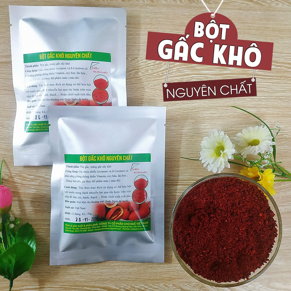 Bột Gấc 100g Dùng Tạo Bánh Trôi Nguyên Chất 100% chuyên dùng nấu xôi làm bánh kẹo, thạch, mứt dừa, đồ uống