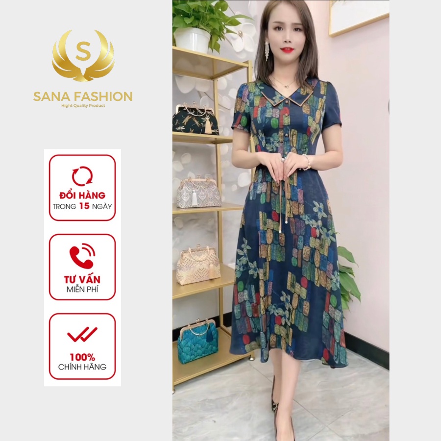 Đầm trung niên sang trọng váy  nữ cho mẹ dự tiệc dạ hội cao cấp N.01