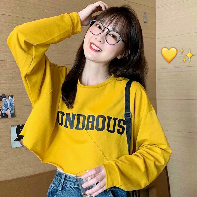 Áo thun nữ tay dài croptop WONDROUS