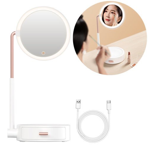 Gương LED Để bàn, Gương LED treo tường nhà tắm, bàn trang điểm phòng ngủ, cảm ứng tắt mở tiện lợi, đèn LED trắng
