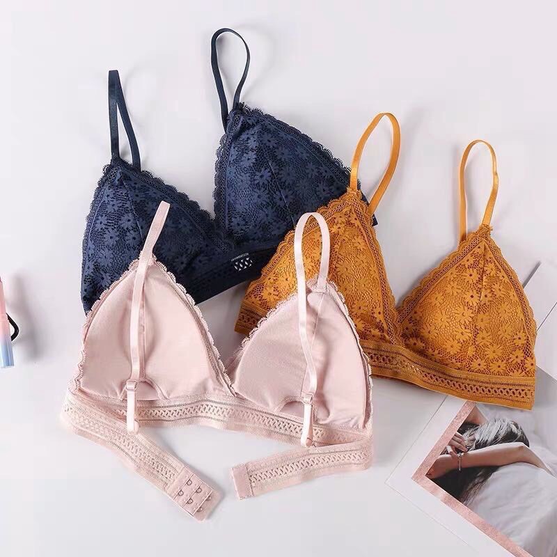 Áo Bra Ren Hoa cúc mini Mút Mỏng Cài Sau 7338