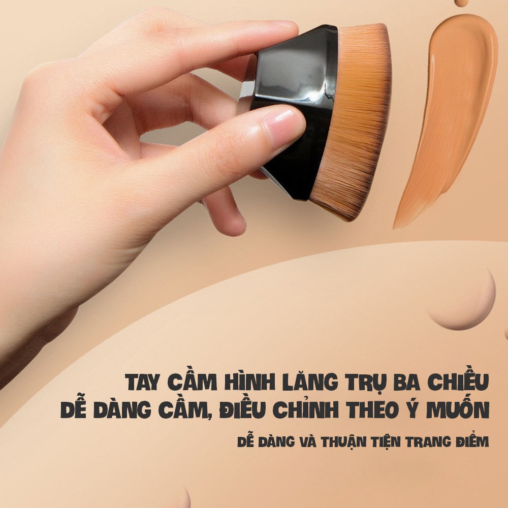 Cọ trang điểm đánh phấn nền Mianz lông dày mịn cao cấp, tay cầm lục giác dễ dàng điều chỉnh