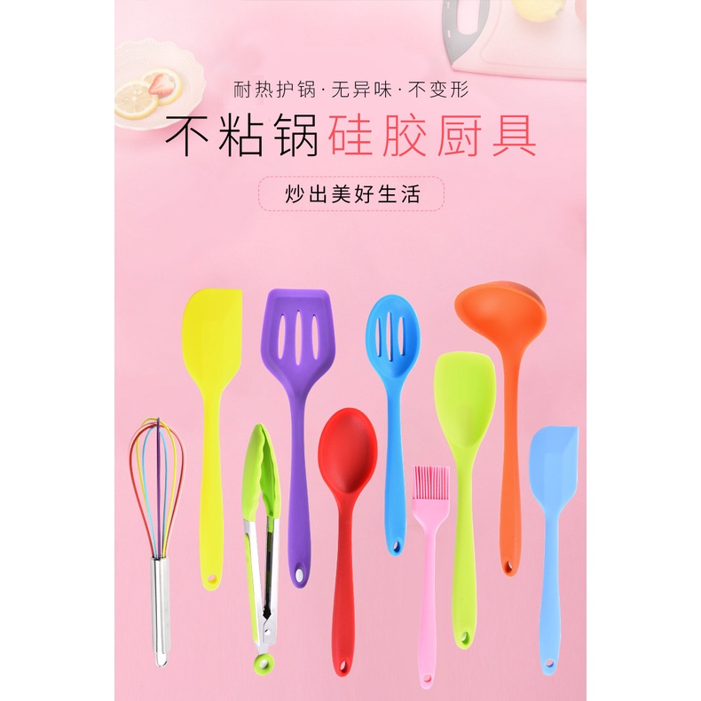 Bộ 10 dụng cụ nhà bếp chống dính phong cách hiện đại đơn giản