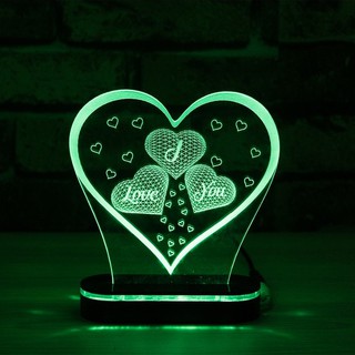 Mô Hình Đèn Led 3D Trái Tim