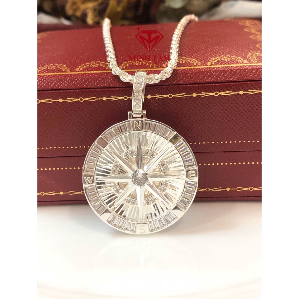 Mặt dây chuyền bạc  nam mặt la bàn ngôi sao Star chất liệu bạc ta-Minh Tâm Jewelry