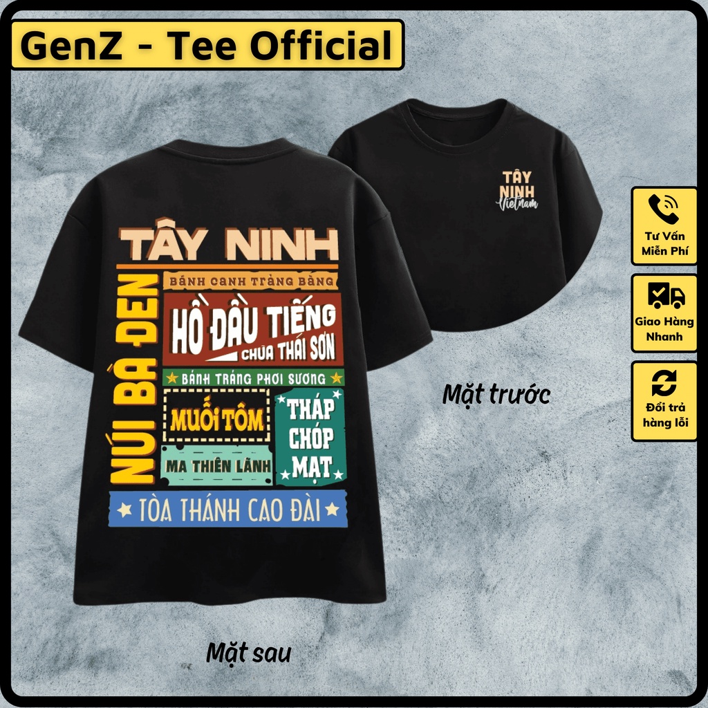 Áo Thun Local Brand Tỉnh Tây Ninh, Áo 63 Tỉnh Thành Nam Nữ Form Rộng Unisex Genz Cá Tính